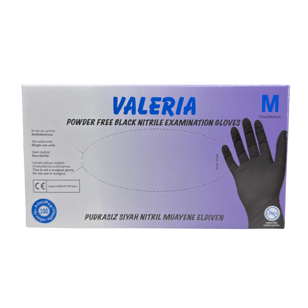 VALERIA MEDIUM NİTRİL SİYAH DÖVME ELDİVENİ