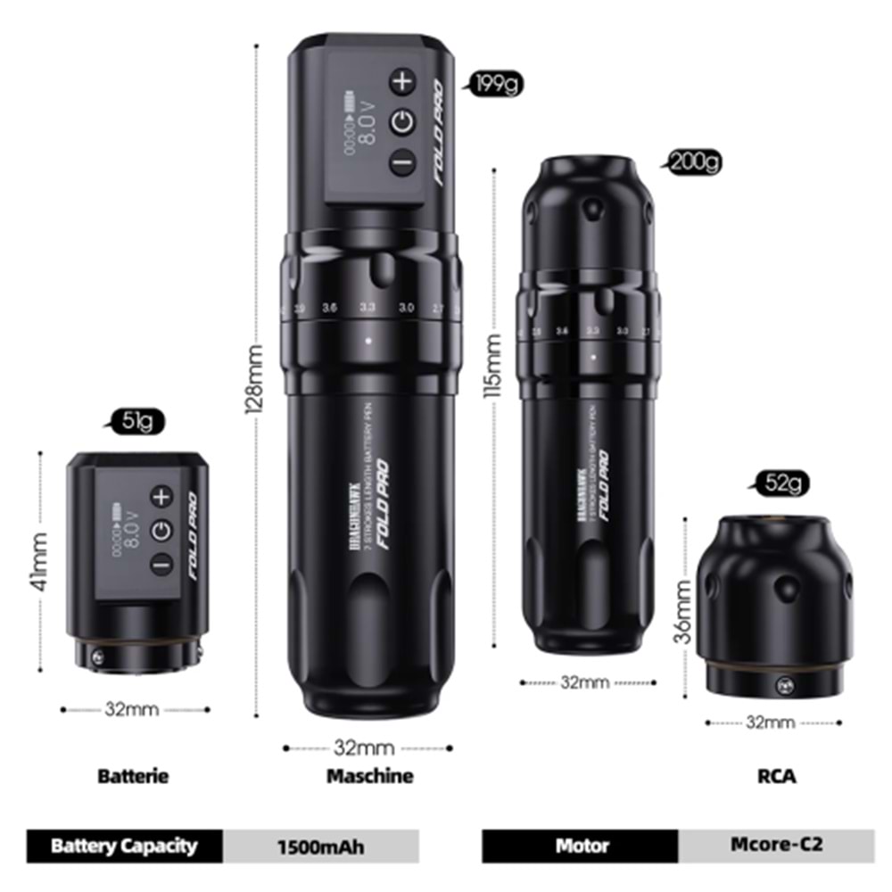 DRAGONHAWK FOLD PRO 2.4-4.2 STROKE 2 PİL