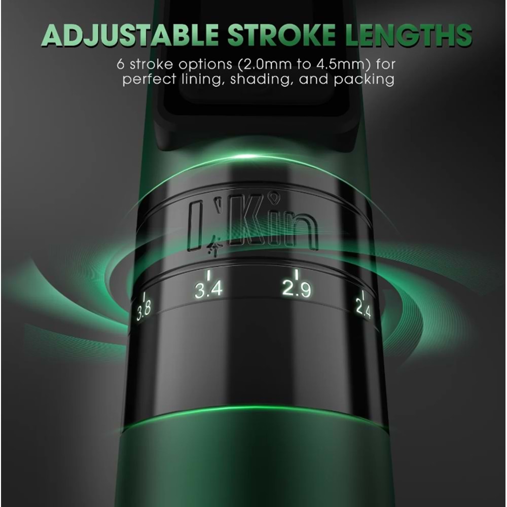 INKIN INFERNO 2.0-4.5 STROKE 2 GRIPS MATTE BLACK-GREEN RING 1 PİL