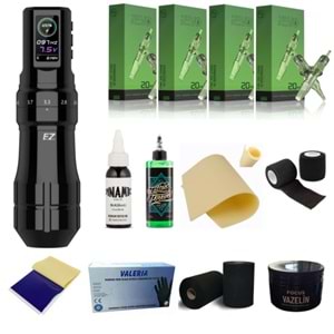 EZ P3 PRO SINGLE POWER GLOSS BLACK 2.0-4.2 STROKE 1 PİL DÖVME MAKİNE SETİ