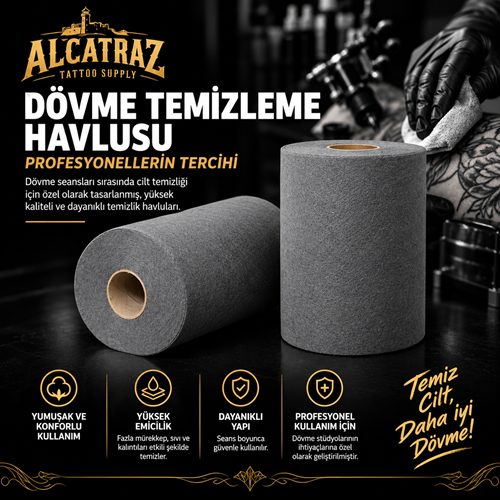 ALCATRAZ Dövme Temizleme Havlusu - Gri
