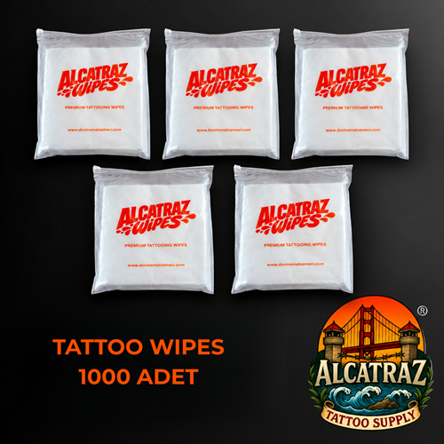 5Lİ ALCATRAZ WIPES Tattoo Wipes Dövme Temizleme Bezi