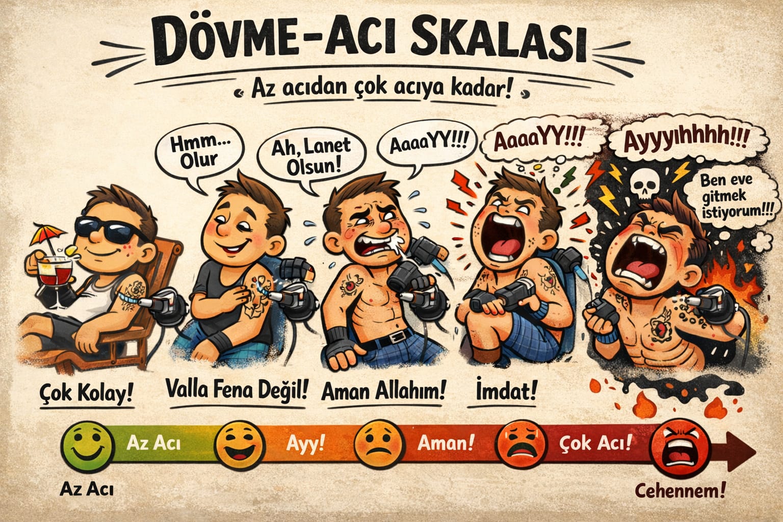 Dövme Acı Haritası: Dövme Nerede Daha Çok Acır?