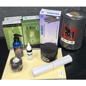 STARTER KIT - DÖVME SETI IGNE/BOYA/SARF MALZEMELER/SUNI DERI